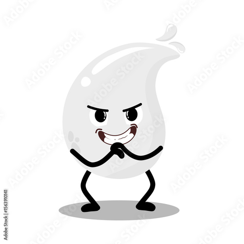Cute Hand Drawn Mischievous White Blood Drop Expression