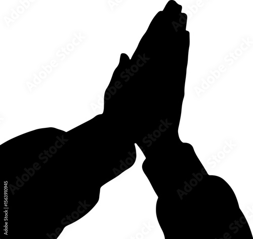 black silhouette of a man hands like forgive style