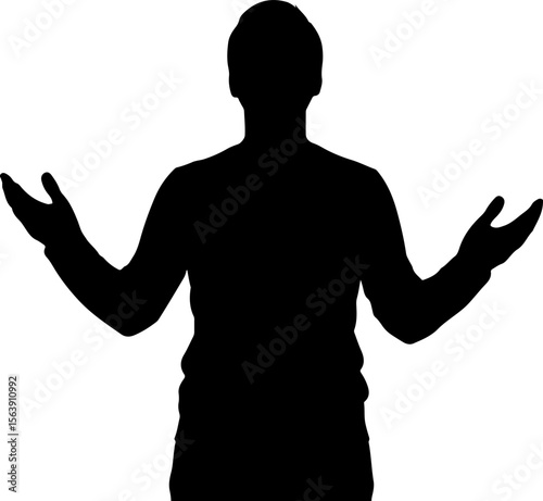 silhouette of a man with arms raised