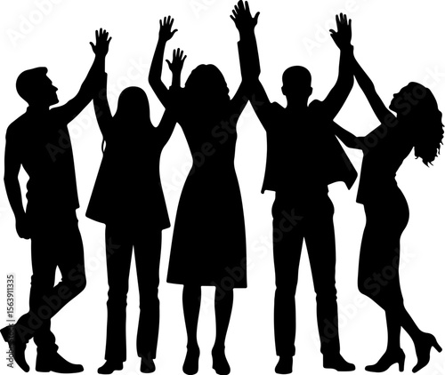 silhouettes of people dancing