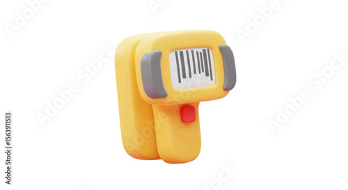 3d Yellow bar code 