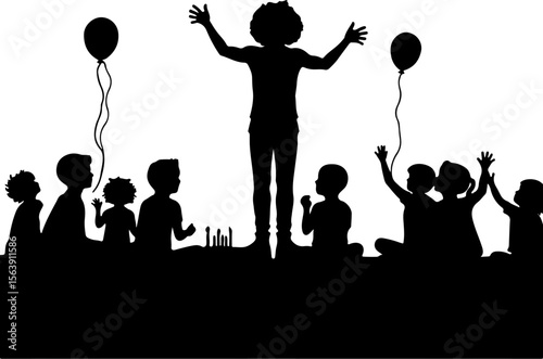 children playing with balloons