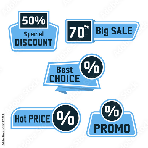 Callout promo sign label vector design