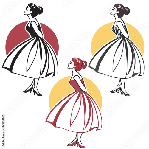Vector illustration of a princess fashion design free download.