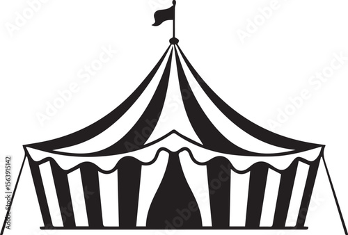 Print Classic Circus Tent Icon Vector Illustration