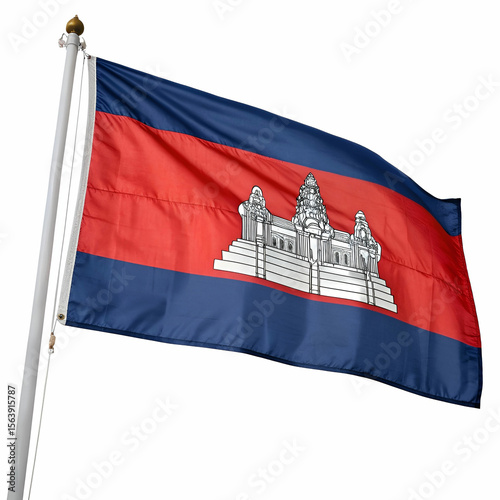 flag of Cambodia with white background photo