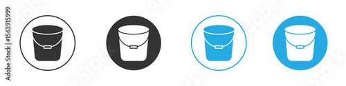 Bucket icon solid style. Flat vector illustration.
