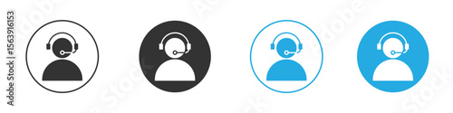 Callcenter icon solid style. Flat vector illustration.