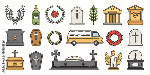 set of death vector icons