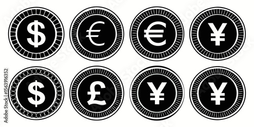 vector set of currency