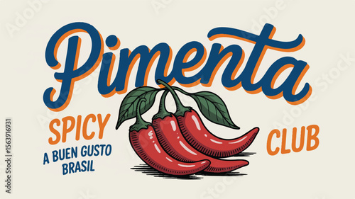Pimenta spicy club chili design peppers green