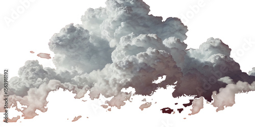 Realistic vector cutout clean white cloud transparent backgrounds special effect. Concept of storm and cloudscape. Fog or cloud on an isolated transparent background.	