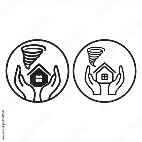Tornado Safety Shelter Protection Vector Icon