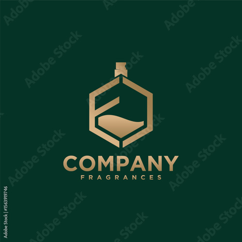 perfume logo initial F for your business