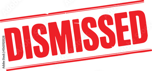 Dismissed red stamp text vector