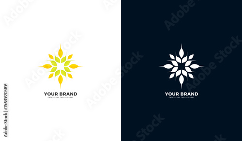 Abstract rice star logo. Rice star icon