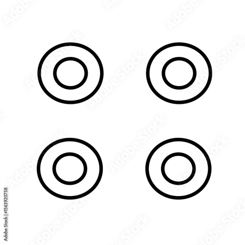 Set of geometric shapes quadrangle, circle icons collection, slightly rounded Vector design on white background.