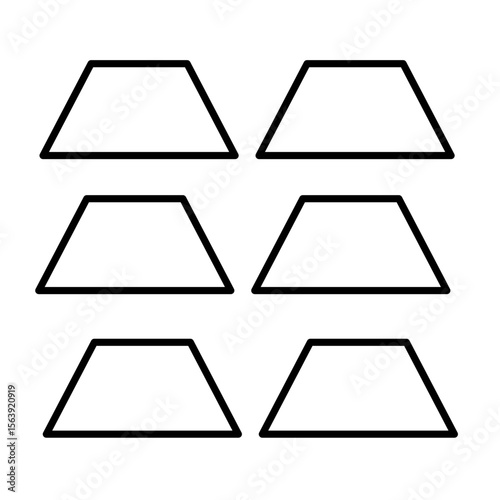 Set of geometric shapes quadrangle, circle icons collection, slightly rounded Vector design on white background.