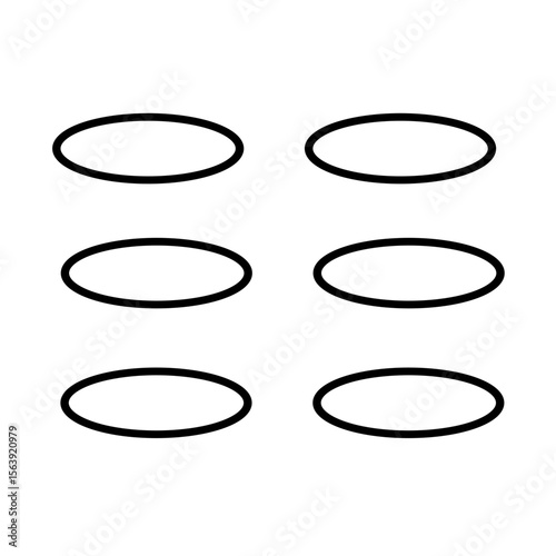 Set of geometric shapes quadrangle, circle icons collection, slightly rounded Vector design on white background.