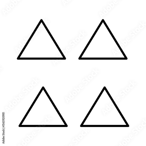 Set of geometric shapes quadrangle, circle icons collection, slightly rounded Vector design on white background.