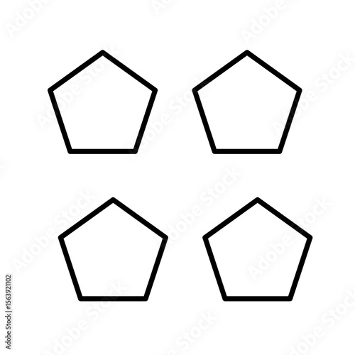 Set of geometric shapes quadrangle, circle icons collection, slightly rounded Vector design on white background.