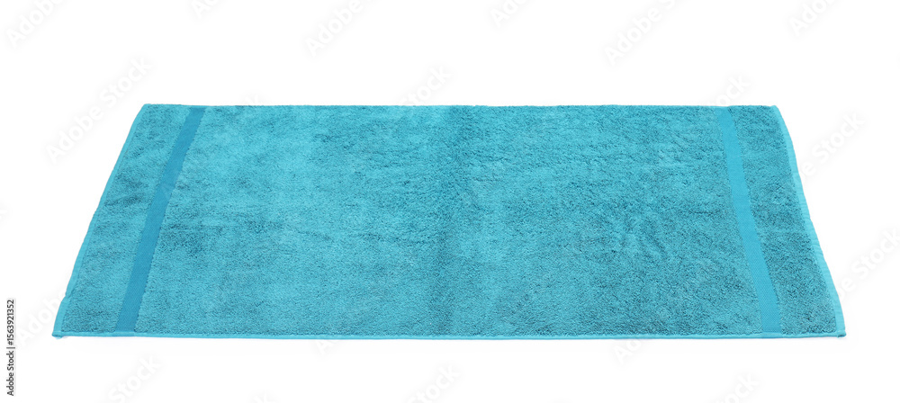 Fototapeta premium One teal terry towel isolated on white