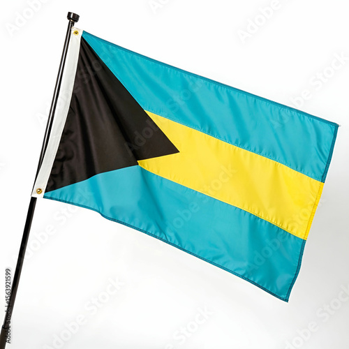 flag of Bahamas with white background photo