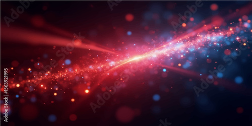 Bright, colorful abstract disco lights explode like stars in a glowing, festive night sky, perfect for holiday celebration backgrounds