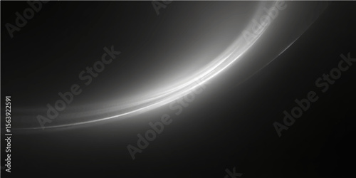 Abstract black and white light waves illuminate a dark digital space with glowing lines and texture