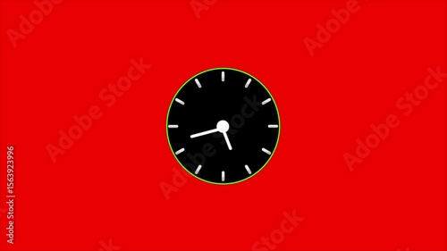 Abstract digital clock icon animation, analog new clock icon animation simple. wall clock simple icon video.