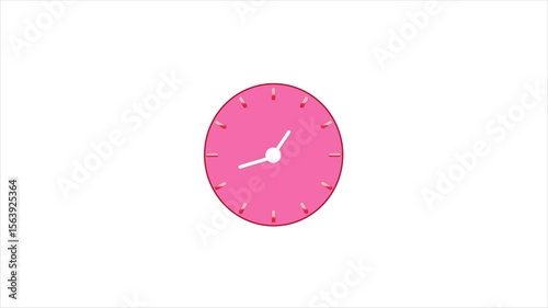 Abstract digital clock icon animation, analog new clock icon animation simple. wall clock simple icon video.