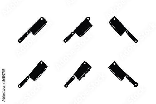 meat cleaver icon silhouette vector illustration