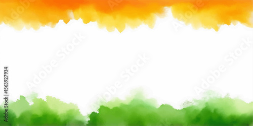 Indian Flag Watercolor Abstract: A vibrant watercolor representation of the Indian flag, with strokes of orange, white.