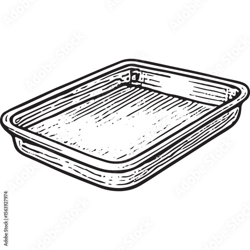 Hand-drawn baking tray illustration for kitchen, perfect for bakery design art