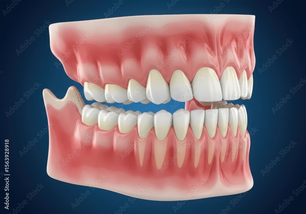 Obraz premium Dental model showing teeth and gums anatomy