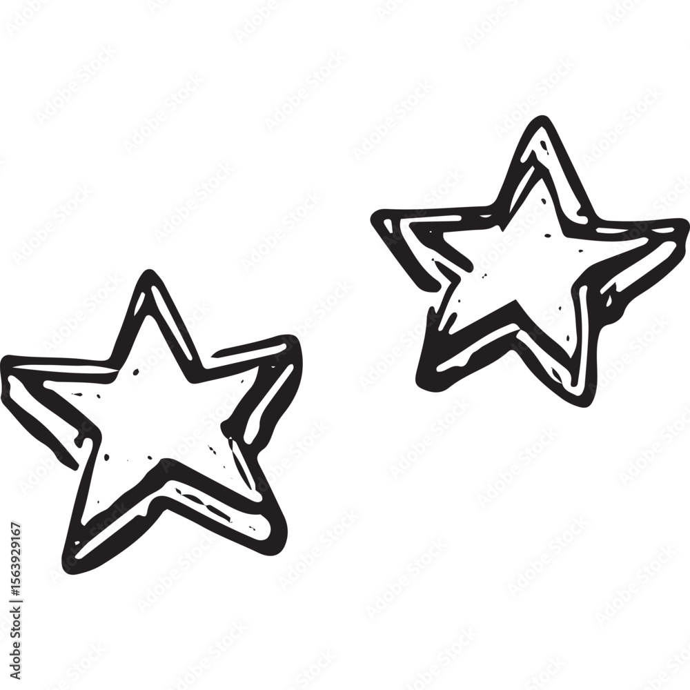 Obraz premium Hand-drawn star cookie cutter sketch for baking, ideal for kitchen and holiday art