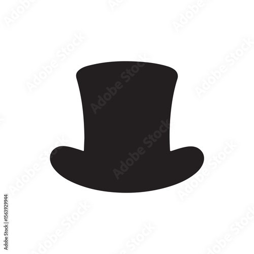 Top hat silhouette icon isolated on white background