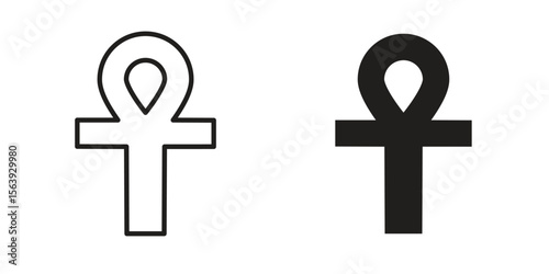 Ankh icon solid style. Flat vector illustration.