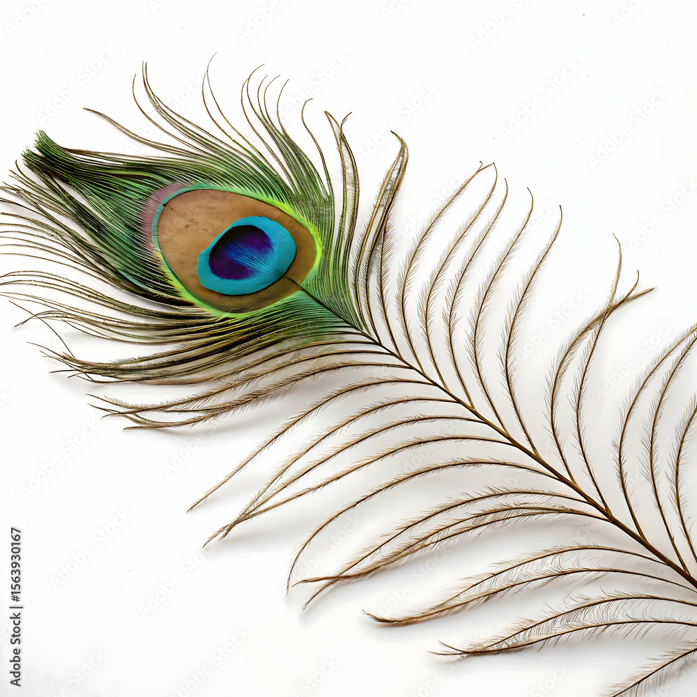 Obraz premium Peacock feather illustration isolated on transparent background 