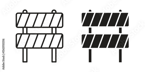 Barrier icon solid style. Flat vector illustration.