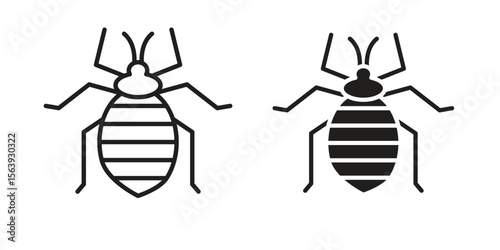 Bedbug icon solid style. Flat vector illustration.