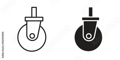 Cart trolley wheel icon solid style. Flat vector illustration.
