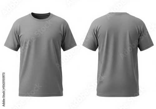 Gray t shirt front and back view