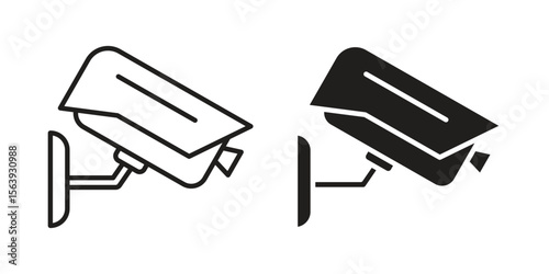 CCTV icon solid style. Flat vector illustration.