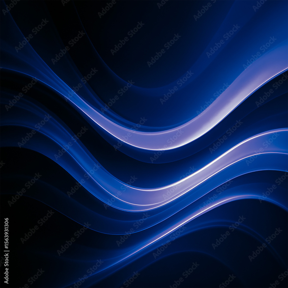 dynamic blue wave lines abstract digital flow background Stock ...