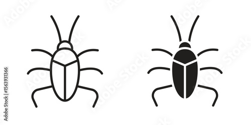 Cockroach icon solid style. Flat vector illustration.