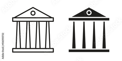 Courthouse icon solid style. Flat vector illustration.