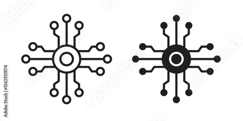Decentralized icon solid style. Flat vector illustration.