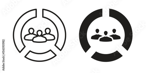 Demographics icon solid style. Flat vector illustration.