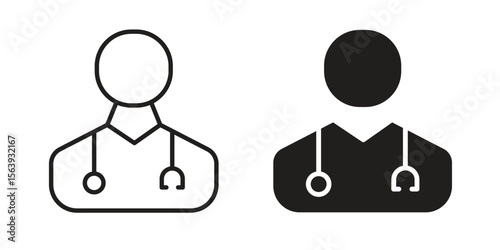 Doctor icon solid style. Flat vector illustration.